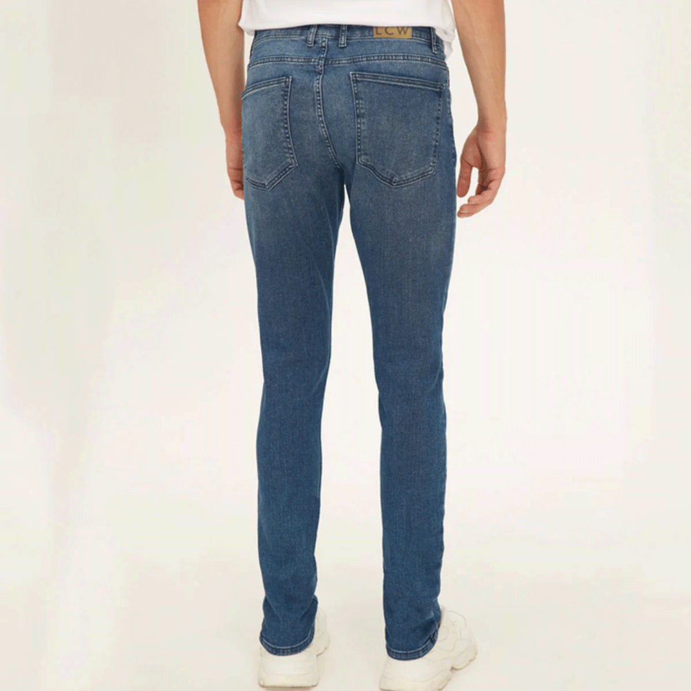 UNIQUE BLUE BRANDED DENIM PANT